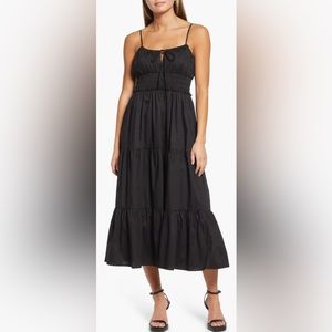 WAYF Black Tiered Midi Sundress Size Small (2-4) NWT